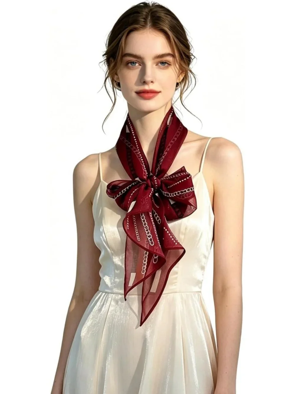 Luxurious 100% Mulberry Silk Georgette Scarf - Lightweight, Sheer & Flowy